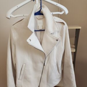 H&M Women's Off-White Leather Jacket